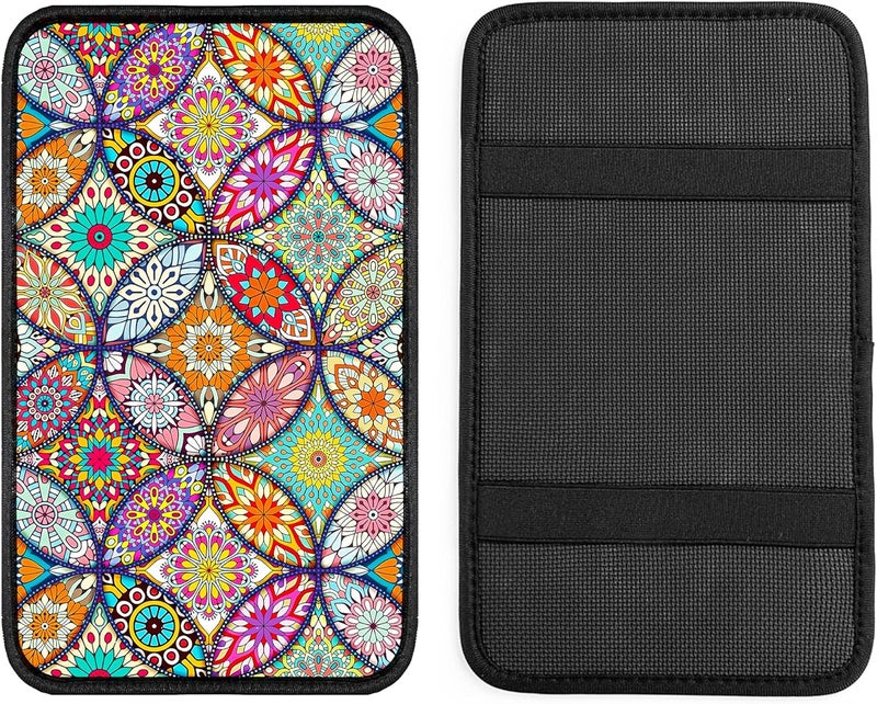 Mokiwala Geometric Mandala Universal Armrest Cover Pad, Car Center Console Cushion Pad, Protect from Pet Claws, Dirt, and Sticky Fingers, Comfortable Car Decor Accessories Fit for Most Cars, Vehicles, SUVs - Image 5